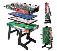 Baby Foot de Table,4 en 1 Table Multi-Jeux, Pliable + Perche Télescopique，Table de Billard, Table de Ping-Pong, Table de Hockey,4FT