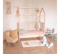 Baby Fox Lit bébé cabane évolutif en bois massif naturel 60x120