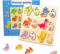 Baby Games,Wooden Dinosaur Egg Puzzles,Montessori Toys for Children 2 3 Years,Activity and Development Toys Sorting Game Christmas Birthday Gift for Boys Girls