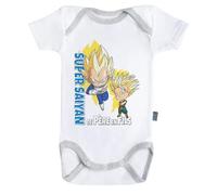 Baby G ody Bébé manches courtes - Dragon Ball Super - Saiyan de père en fils - Vegeta et Trunks (3-6 mois)