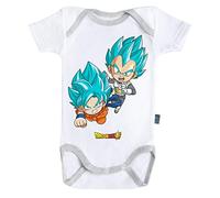 Baby G oku et Vegeta - Super Saiyan Divin - Dragon Ball Super - Body Bébé Manches Courtes - Licence Officielle