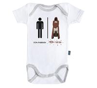 Baby Geek Mon Parrain de la Force - Ma Super Famille - Body Bébé Manches Courtes - Coton - Blanc - Coutures Grises (12-18 Mois)
