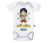Baby Geek Petit Pirate Luffy - One Piece - Body Bébé Manches Courtes (3-6 Mois)