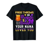 Baby Gender Reveal Free Throws or Purple Bowws Nana Loves You T-Shirt