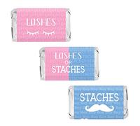 Baby Gender Reveal Lot de 45 mini autocollants pour barre de bonbons
