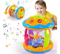 Baby Girl Baby Toys 6 to 12 Months - Musical Rotating Light Up Infant Toys, Early Learning Toys Baby Crawling Drum Toy, Tummy Time Educational Sensory Baby Boy Girl Gifts for Toddlers 1 2 3 Years Old