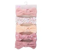 Baby Girl Cows and Bandbands, Head Cows pour les bébés filles - Soucles de cheveux pour petite fille,Accessoires de cheveux enveloppe de tête 18x3,5 cm, ensemble de 5 bandes de cheveux avec nœud pour