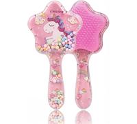 Baby Girl Hair Brush for Easy Detangling No Pull with Glitter Unicorn Pink 1 Piece