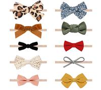 Baby Girl Headbands and Bows, Newborn Infant Toddler Nylon Elastics Hairbands Hair Accessories by VISBL
