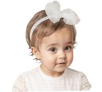 Baby Girl Headbands, Cute Soft Baby Girl Bows White Lace Knot Headbands for Newborn Infants Toddlers Kids, Fits 3-12 Months