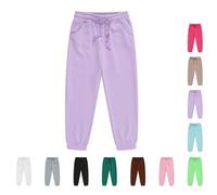 Baby Girls Baggy Joggers with Drawstring Pockets Toddler Boys Elastic High Waist Wide Leg Sweatpants Kids Cotton Loose Tracksuit Bottoms Solid Athletic Sweat Pants