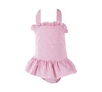 Baby Girls One Piece Swimwear Toddler Halter Straps Bathing Suit | Ruffle Trim Sun Protection Swimsuits for Beach Pool (B, 2-3 Years) s14u