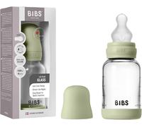 Baby Glass Bottle. 120 Ml Anti-Colic Glass Bottle. Round Silicone Tip. Promotes Natural Breastfeeding,120 Ml,Complete Set-Sage