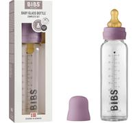 Baby Glass Bottle Anti-Colic Round Natural Rubber Latex Tip-Promotes Natural Breastfeeding,225 Ml,Purple
