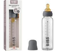 Baby Glass Bottle Anti-Colic Round Natural Rubber Latex Tip-Promotes Natural Breastfeeding,225ml,Iron