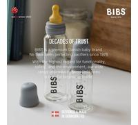Baby Glass Bottle Anti-Colic Round Natural Rubber Latex Tip Promotes Natural Breastfeeding,Complete Set-110ml (Pack Of 2),Blush/Woodchuck