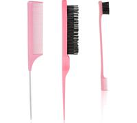 Baby Hair Brush,3 Piece Comb Baby Hair Contour Brush For Hair Plating,Stabilising Rattenschwanz Kamm Für Frauen Babys Kinder Haare (Pink)