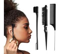 Baby Hair Brush,3 Piece Comb Baby Hair Contour Brush For Hair Plating,Stabilising Rattenschwanz Kamm Für Frauen Babys Kinder Haare (Ferrous)