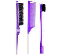 Baby Hair Brush, 3 Pièces Peigne Baby Hair Contour Brosse Pour Plaquer Les Cheveux, Stabiler Rattenschwanz Kamm für Frauen Babys Kinder Haare (Violet)