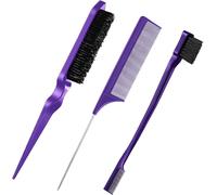 Baby Hair Comb,3 Piece Baby Hair Brush Comb Contour Brush For Hair Plating,Stabiler Rattenschwanz Kamm Für Frauen Babys Kinder Haare (Lila)