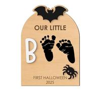 Baby Hand and Footprint Kit, Babies First Halloween Keepsake, 7.09x10.24 Inch Craft Pad with Clean Touch Ink & Memory Ornament Accessory, Nursery Use for Birth Shower Mom Dad Kids
