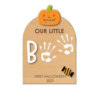 Baby Hand and Footprint Kit, Halloween Craft Set, Memory Ornament, Ink Pad Impression, Creative Gift for Mom Dad Family Christmas Shower Celebration Use, 7.09x10.24 inches