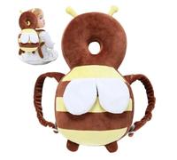 Baby Head Protector Sac à dos, mignon abeille Baby Head Protector avec sangle de poitrine, sac à dos de protection en peluche réglable, protecteur de tête à dos de chute bébé (marron)