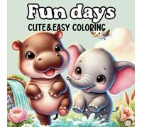 Baby Hippos & Elephants: Adorable Nature Scenes to Color: Unique Single-Sided Pages of Flowers, Baby Hippos, and Elephants for Relaxation and Fun