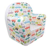 baby idea Fauteuil Enfant Housse déhoussable 100% Coton Rembourrage amélioré Fauteuil Enfant Confortable et léger Idéal pour la Chambre - Fait en Italie Cars
