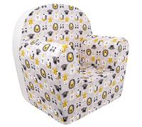 baby idea Fauteuil Enfant Housse Déhoussable 100% Coton Rembourrage Amélioré Fauteuil Enfant Confortable et Léger Idéal pour la Chambre de l'enfant - Fait en Italie Lion Friends
