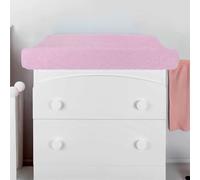 baby idea Housse Universelle Pour Table à Langer Bébé en Coton Doux 100% Donne à Votre Table à Langer une Sensation Sèche et Fraîche 100% FAIT EN ITALIE Rose