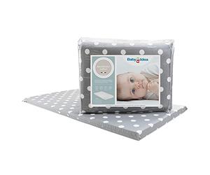 baby idea Matelas Pliant Universel pour Lit de Camping 100% Coton 120x60x4 Sac de Voyage Pois Blancs Garçon