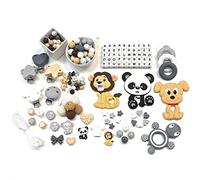 BABY J ART, Kit initial naturel bricolage chaîne porte-tétine en silicone, enfant, crochet/adaptateur sucette mam (kit initial). Entreprise italienne. (kit initial 3)