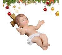 Baby Jésus dans la figurine enterre - Statue de la scène de la nativité sacrée, figure de résine détaillée, exposition sainte de Noël | Parfait pour l'église, la maison, le manteau, la table, la décor