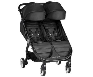 Baby Jogger City Tour 2 Double Poussette double pour frères et sœurs pour voyager | Poussette jumelle légère, pliable et portable | Pitch Black (noir)