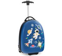 BABY JOY Bagage à main pour enfant - 40,6 cm - Rigide - Avec roues LED clignotantes - Poignée télescopique - Chariot de voyage droit - Bagage pour tout-petits, filles, garçons, homologués avion, bleu,