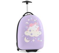 BABY JOY Bagage pour Enfants, Valise à Coque Rigide de 40,6 cm avec Roues Clignotantes à Del, poignée télescopique, Chariot de Voyage Vertical pour Tout-Petits Filles garçons, approuvé par l'avion,
