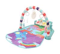 Baby Kick Piano Gym Mat Musical Play Toy Soft Portable With Lights 5 Pendants Toys for New-Bbornits 0 à 12 mois Blue Green
