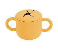 Baby Learning Drinking tasse en silicone Double Double Manches Cup d'entraînement de tout-petit nettoyage facile pour la voiture de cuisine en déplacement (Jaune)