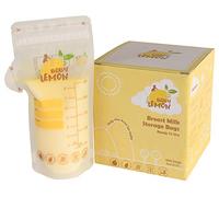 Baby Lemon Lot de 100 sacs de rangement pour lait maternel avec bec verseur - 237 ml, extra épais, anti-fuite, pré-stérilisés, prêts à l'emploi, sans BPA, matériau facile à écrire