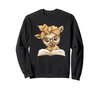 Baby Llama Livre Ouvert Lecture Amoureux des Animaux Portrait Graphique Sweatshirt