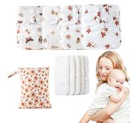 Båby - Lot de 4 protections pour nourrissons - Protection contre les fuites - Réglable et réutilisable - Pour les voyages, l'utilisation à la maison - Sac de soins hygiéniques Softfit K