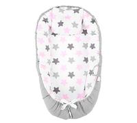 Baby Lounging Cover pliable Soft Brepwable Washable Avoveable Infant Nest Cover 19,7 x 33,5 pouces (Étoile rose gris bord)