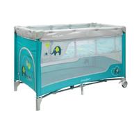 Baby Mix - Lit de voyage - Motif éléphant - Bleu clair - Pliable et léger - Avec roues - Filet de ventilation - Lit de camping - Portable - Compact - Hamac