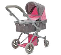 Baby Mix Sophie rose-gris poussette poupée 2en1