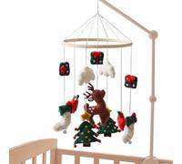 Baby Mobile, Christmas Nursery Mobile, 15.75x9.06x9.06 inches, Felt Reindeer Ornament, Wind Chime Decoration, Festive Hanging Decor for Children's Room Birthday Bedroom Girls Play Area Wall Display