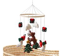 Baby Mobile, Christmas Nursery Mobile, Felt Reindeer Tree, Wind Chime, Soft Handmade Design, Lightweight Sturdy Materials, Soothing Sounds for Children Room, Birthday, Bedroom, Girls
