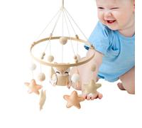 Baby Mobile, Crib Mobile, Nursery Decor, Soft Felt Cotton Design, Sensory Visual Development, Bedroom Nursery Room Use, 40x23cm/15.75x9.06 Inches, Beige, 1 Set