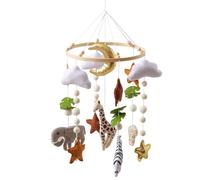 Baby Mobile - Crib Musical Mobile For Calming Play | Wooden Frame With Felt Figures, Handcrafted Nursery Decor Toy, Hangable Entertainment, For Daycare, Bedroom, Baby Development