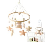 Baby Mobile for Crib, Felt Portable Mobile for Baby, Soft Sensory Bedding Play Accessory for Girl Boy Room, Home Nursery, Bedroom Decor, Wood, Cotton, 15.75x9.06 inches